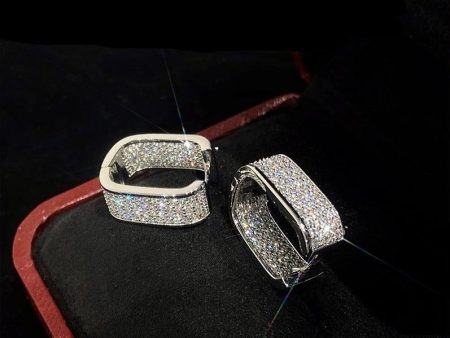 Zircon Square Earrings Online Hot Sale