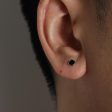 Black Round Ear Studs on Sale