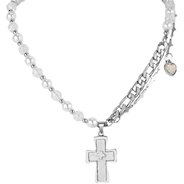 Cross Pearl Necklace on Sale