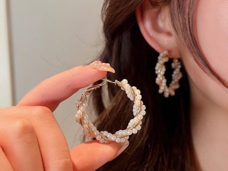 Pearl Hoop Earrings Online now