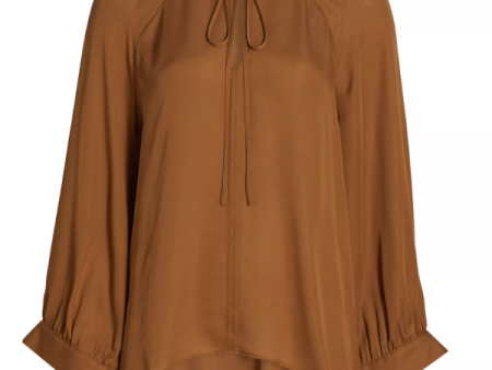 Acadia Blouse in Cognac For Cheap