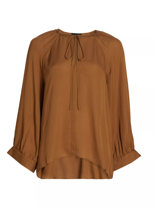 Acadia Blouse in Cognac For Cheap