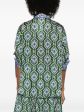 Wylie Relaxed Shirt in Green Blue Ikat For Discount