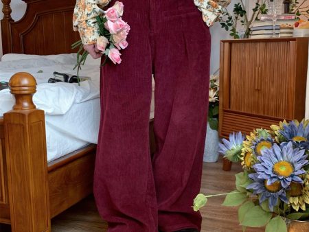 Corduroy Wide-Leg Pants Online Hot Sale