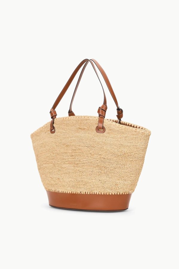 Squillo Raffia Tote in Natural Tan Supply