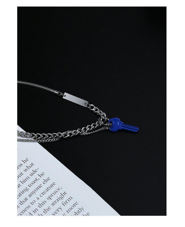 Blue Key Pendant Necklace Online Hot Sale