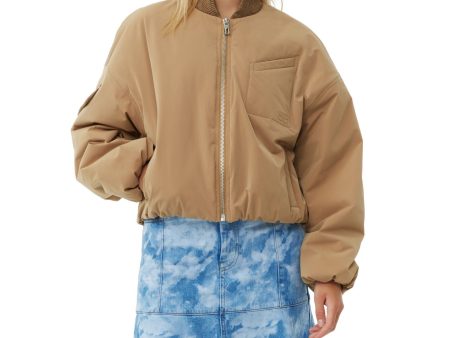 Ganni - Light Twill Oversized Short Bomber Jacket Online now