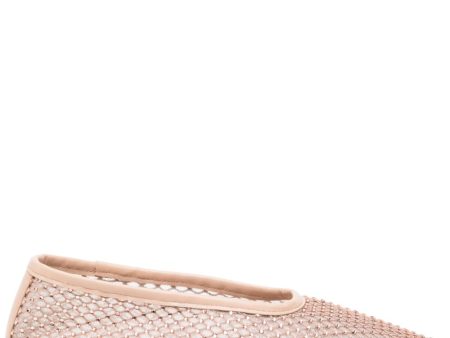 Alba Ballet Flat in Champagne Crystal Mesh Online now