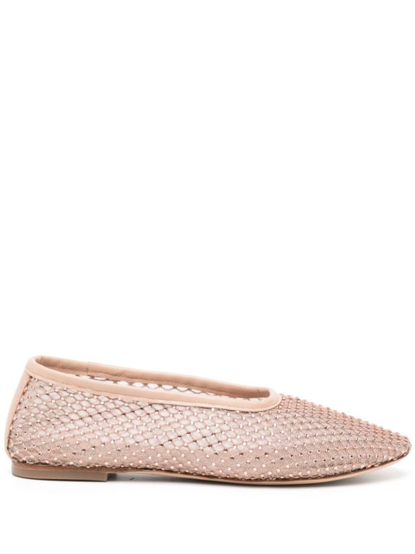 Alba Ballet Flat in Champagne Crystal Mesh Online now