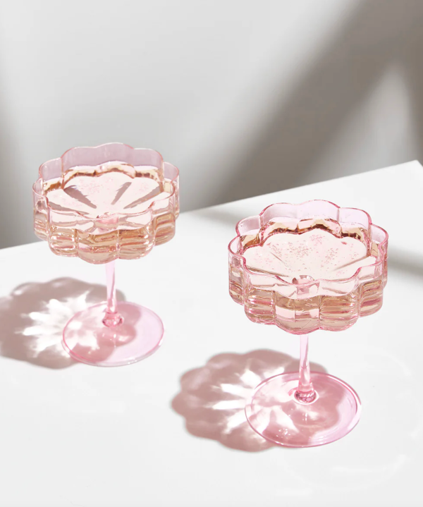 Wave Coupe - Set of 2 - Pink For Discount