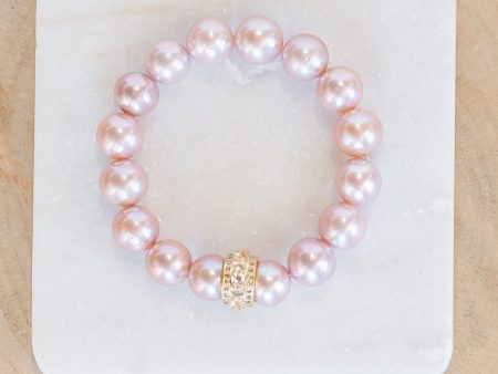 Pink Edison Pearl Bracelet (y10389b) Online now