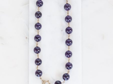 Amethyst Beaded Necklace (y9755b) Cheap