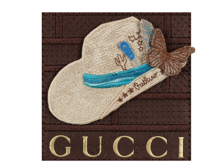 Petite Brown Gucci White Aspen Hat (SWP57) For Cheap