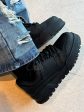 Black Lace-Up Sneakers Online