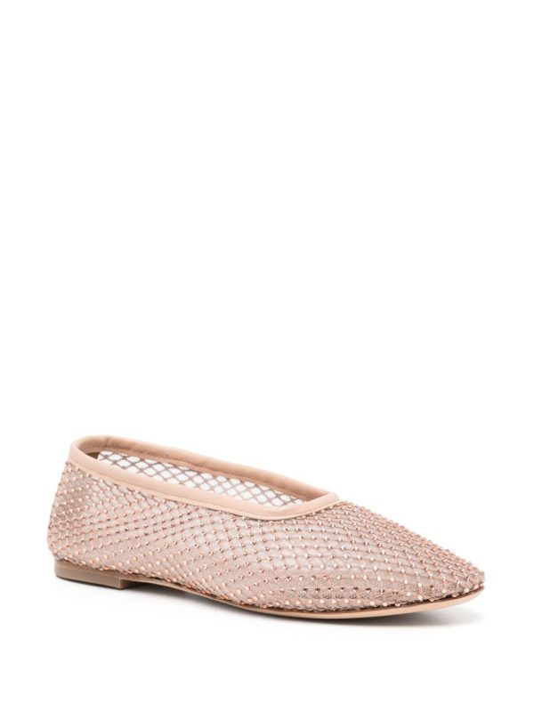 Alba Ballet Flat in Champagne Crystal Mesh Online now