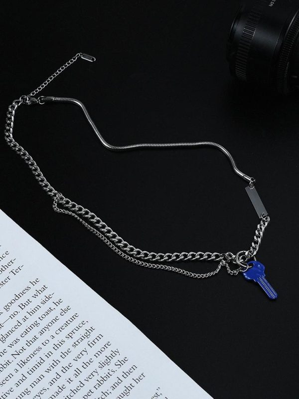 Blue Key Pendant Necklace Online Hot Sale