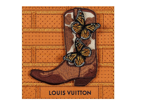 Petite Orange Louis Vuitton Cowboy Boot & Butterflies (SWP48) Cheap