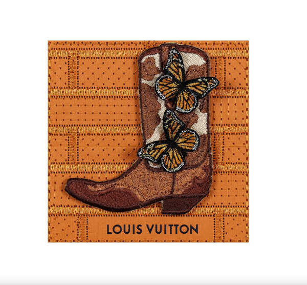 Petite Orange Louis Vuitton Cowboy Boot & Butterflies (SWP48) Cheap