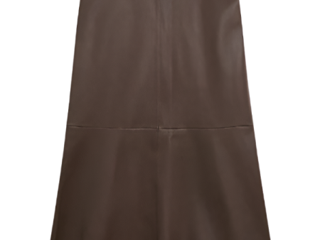 Simoas Leather Skirt in Dark Mahogany on Sale