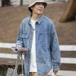 Striped Denim Long Sleeve Shirt on Sale