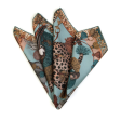 42x42 Small Silk Scarf-The Fool-Leopard with Dogs-Green Discount