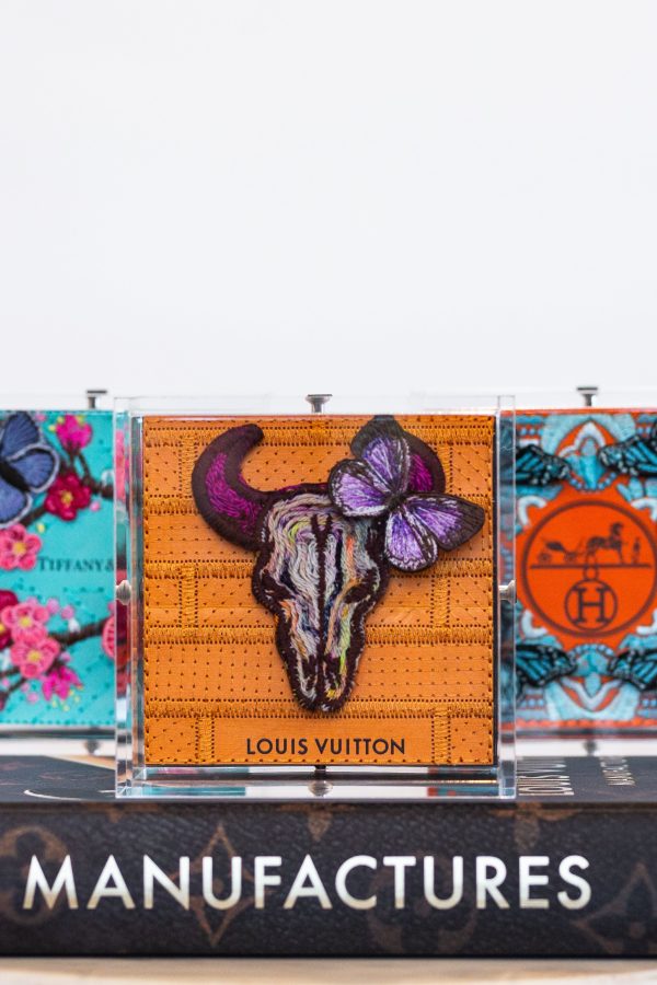 Petite Orange Louis Vuitton Cow Skull & Butterfly (SWP16) Fashion