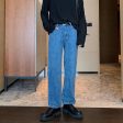 Straight-leg Blue Jeans Fashion