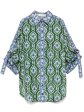 Wylie Relaxed Shirt in Green Blue Ikat For Discount