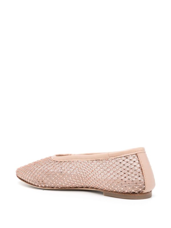 Alba Ballet Flat in Champagne Crystal Mesh Online now