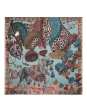 90x90 Medium Silk Scarf-The Fool-Leopard with Dogs-Green Online