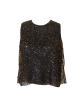 Gia Shell Top - Black Beaded Mesh Online