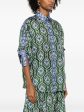 Wylie Relaxed Shirt in Green Blue Ikat For Discount