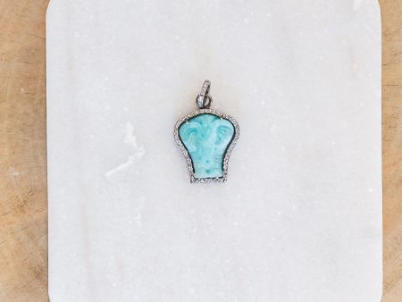 Amazonite Elephant Pendant (Y9529B) Cheap