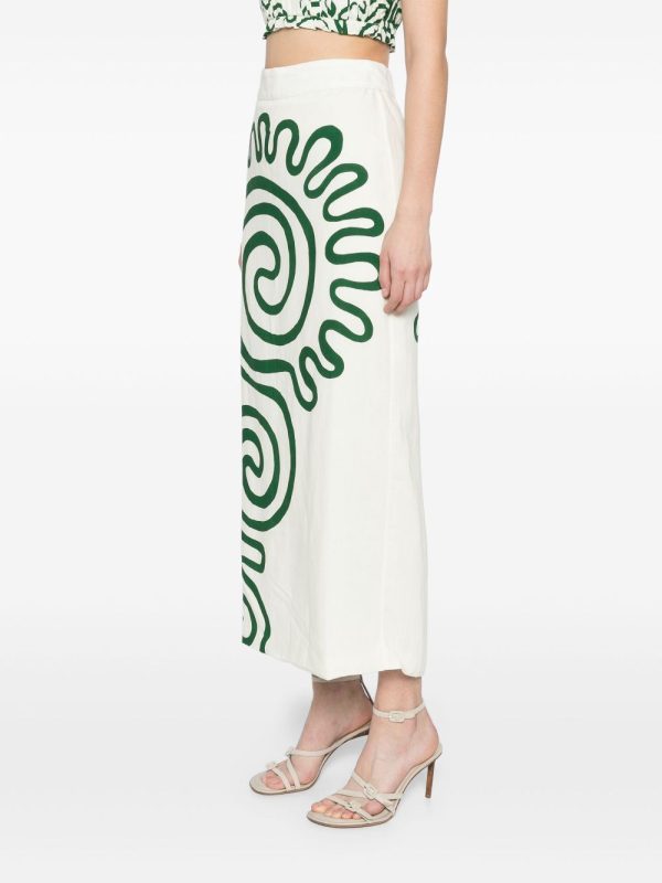 Belen Skirt in Ivory Green Online