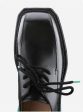 Black Square Toe Leather Shoes on Sale