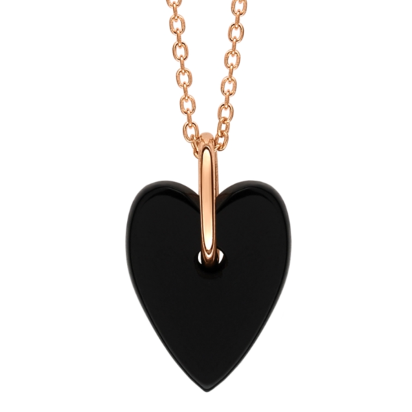 Angele Mini Onyx Heart on Chain Sale