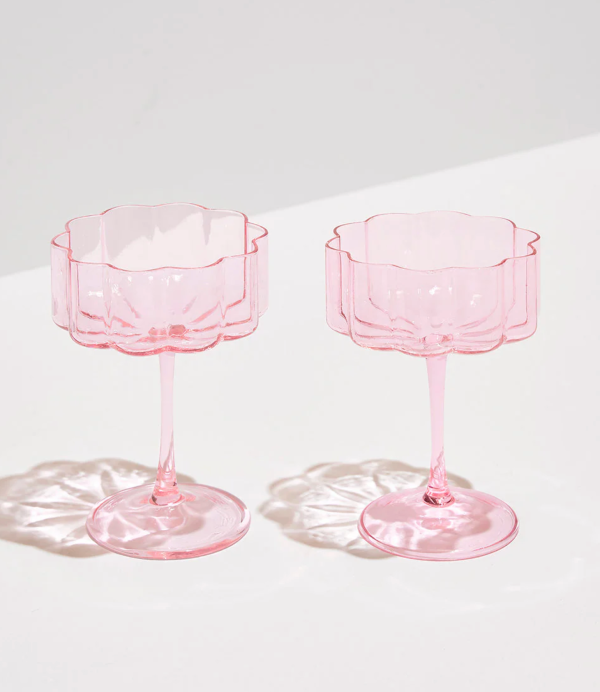 Wave Coupe - Set of 2 - Pink For Discount