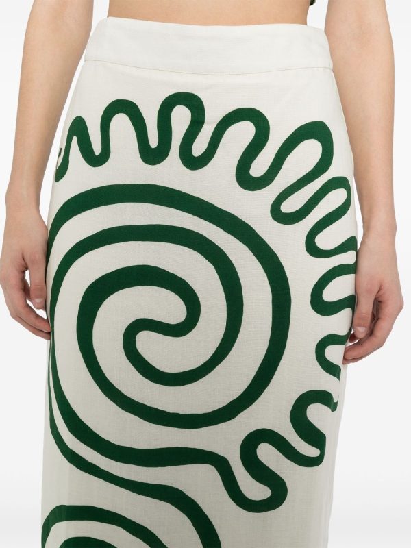 Belen Skirt in Ivory Green Online