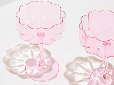 Wave Coupe - Set of 2 - Pink For Discount