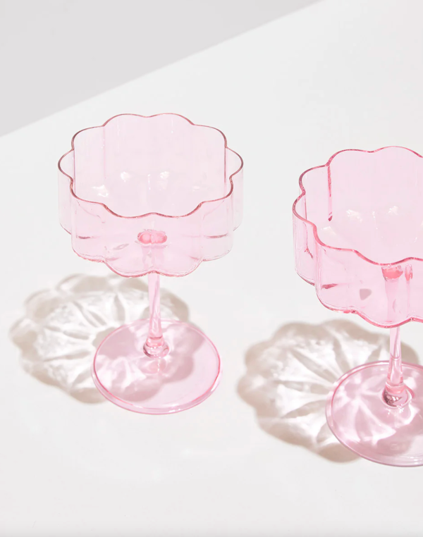 Wave Coupe - Set of 2 - Pink For Discount