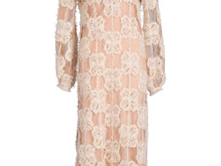 Mayfair Floral-Appliqué Tunic Dress in Beige Sale