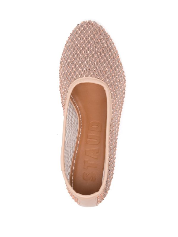 Alba Ballet Flat in Champagne Crystal Mesh Online now