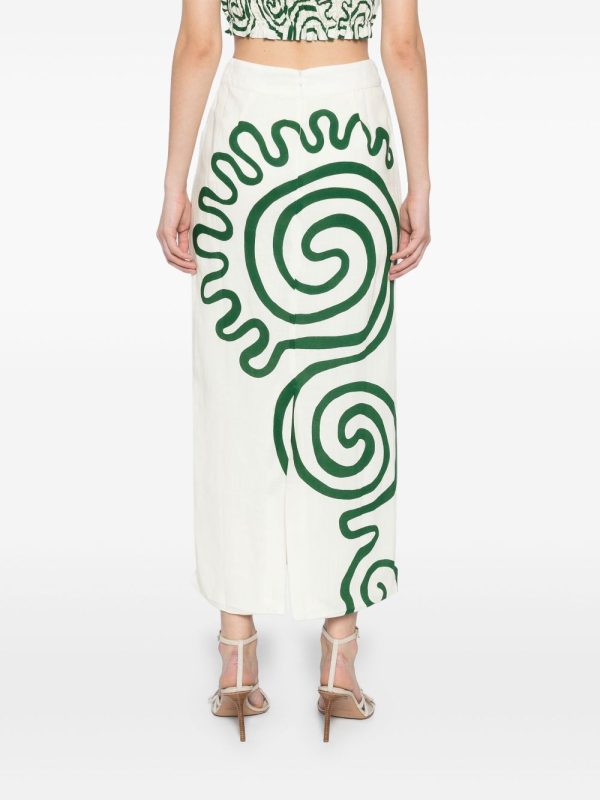 Belen Skirt in Ivory Green Online