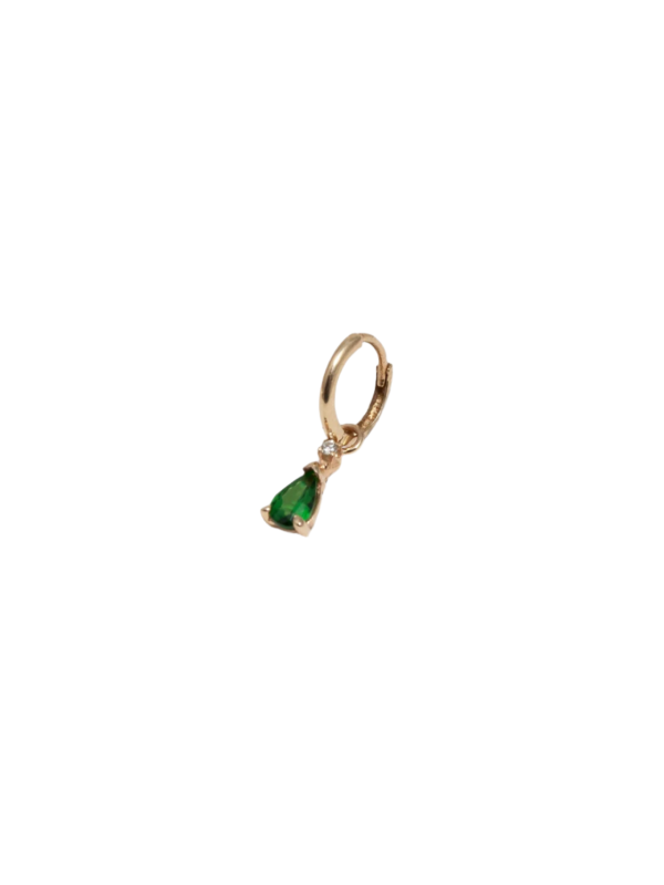 Gemstone Charm Hoop Earring Hot on Sale