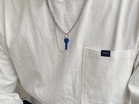 Blue Key Pendant Necklace Online Hot Sale