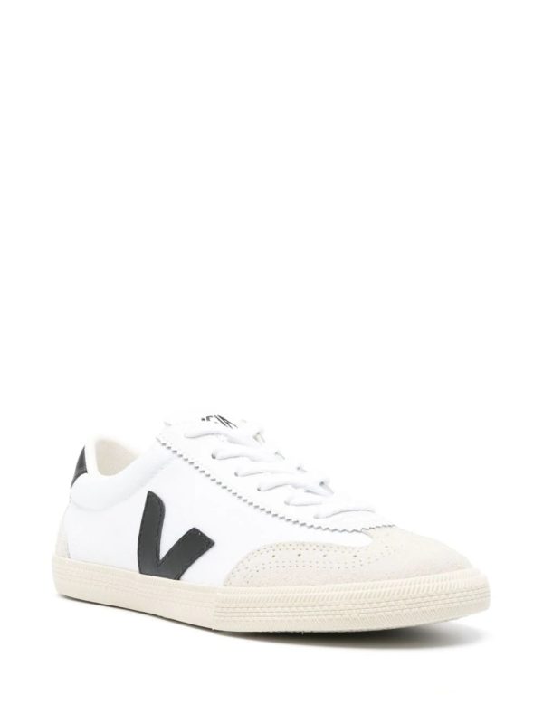 Volley Canvas Sneakers in White_Black Hot on Sale