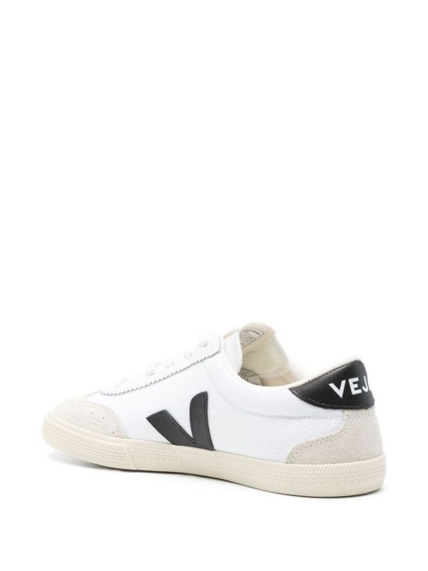 Volley Canvas Sneakers in White_Black Hot on Sale