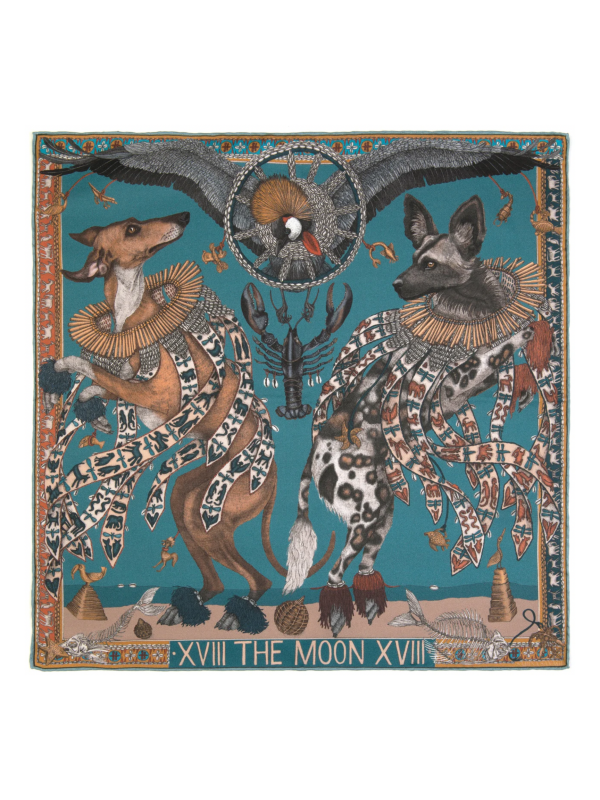 42x42 Small Silk Scarf-The Moon-Lagoon For Cheap