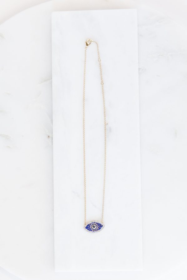 Lapis Evil Eye Necklace (y10434b) Supply