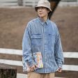 Striped Denim Long Sleeve Shirt on Sale